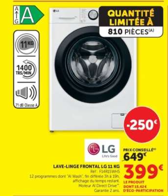 LAVE-LINGE FRONTAL LG 11 KG