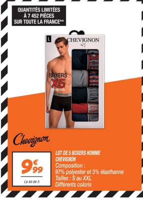 Lot de 5 Boxers Homme