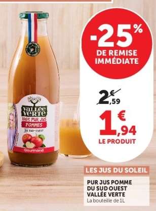 PUR JUS POMME DU SUD OUEST VALLÉE VERTE