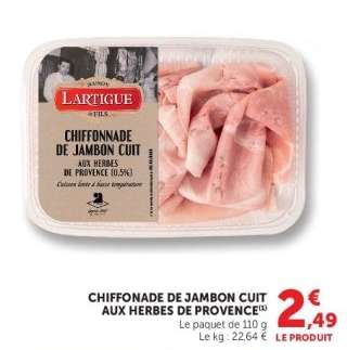 CHIFFONADE DE JAMBON CUIT AUX HERBES DE PROVENCE