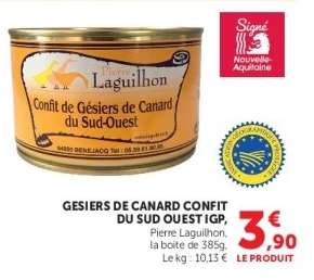 GESIERS DE CANARD CONFIT DU SUD OUEST IGP