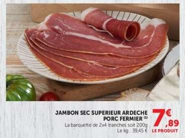Jambon Sec Supérieur Ardèche Porc Fermier