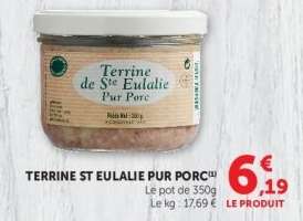 TERRINE ST EULALIE PUR PORC