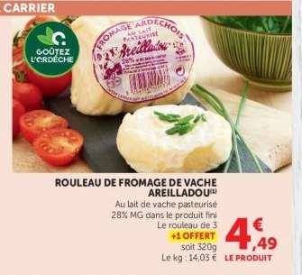Rouleau de Fromage de Vache Areilladou