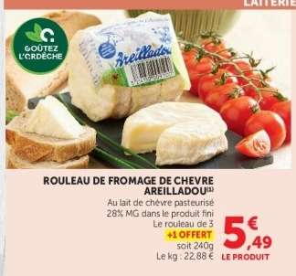Rouleau de Fromage de Chèvre Areilladou