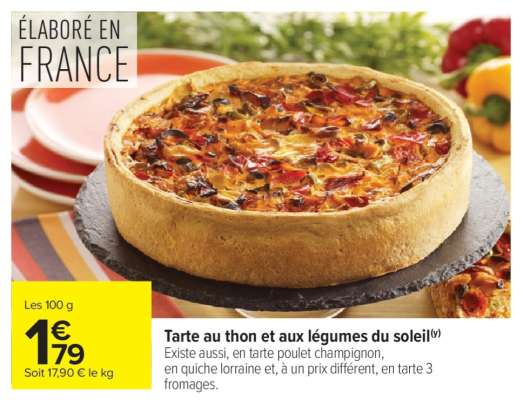Tarte au thon et aux légumes du soleil