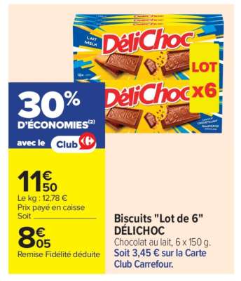 Biscuits «Lot de 6» DÉLICHOC