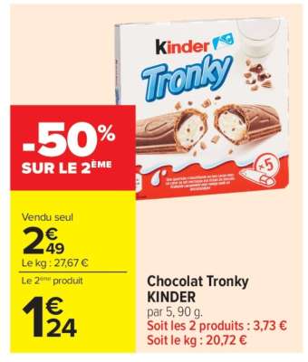 Chocolat Tronky KINDER