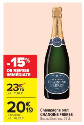 CHAMPAGNE BRUT "CHANOINE FRERES"