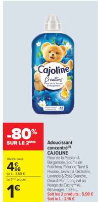 Adoucissant concentré CAJOLINE