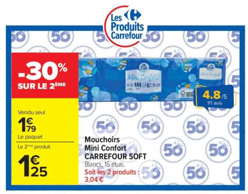 Mouchoirs Mini Confort CARREFOUR SOFT