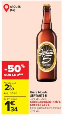 BIÈRE BLONDE SEPTANTE 5