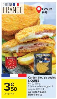 CORDON BLEU DE POULET "LICQUES"