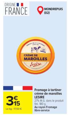 Crème de maroilles LESIRE