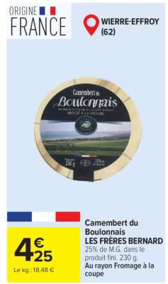 Camembert du Boulonnais LES FRÈRES BERNARD