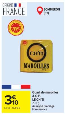 Quart de maroilles A.O.P. LE CH’TI