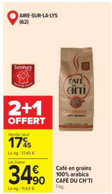 Café en grains 100% arabica CAFÉ DU CH’TI