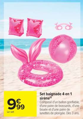Set baignade 4 en 1 sirène