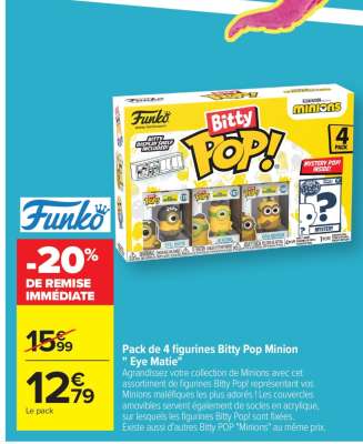 Pack de 4 figurines Bitty Pop Minion "Eye Matie"