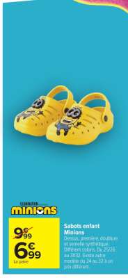Sabots enfant Minions