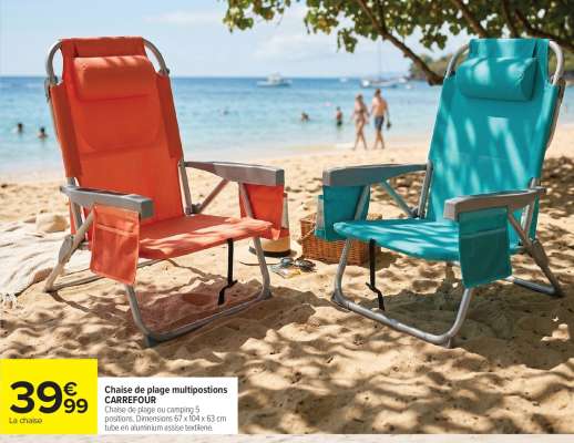 Chaise de plage multipositions