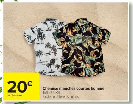 Chemise manches courtes homme