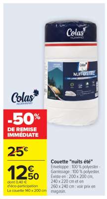 Couette "nuits été"