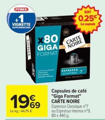 Capsules de café "Giga Format" CARTE NOIRE