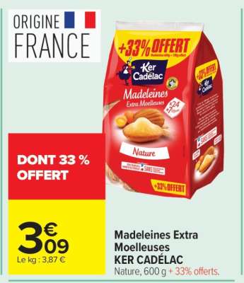 Madeleines Extra Moelleuses Ker Cadelac