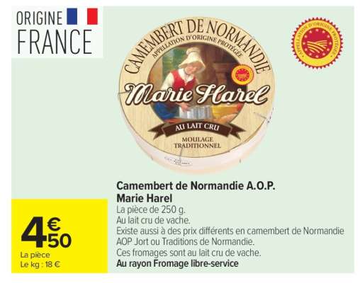 Camembert de Normandie A.O.P. Marie Harel