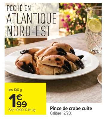 Pince de crabe cuite