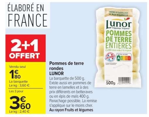 Pommes de terre rondes LUNOR