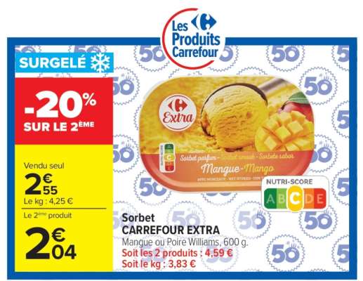 Sorbet CARREFOUR EXTRA