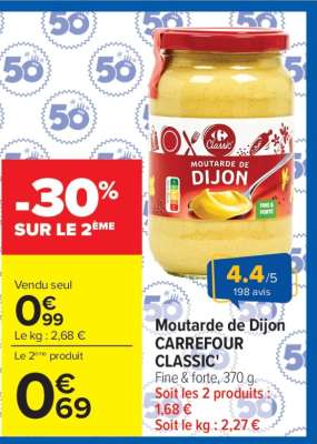 Moutarde de Dijon CARREFOUR CLASSIC'