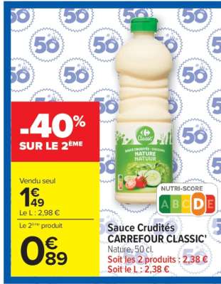 Sauce Crudités CARREFOUR CLASSIC’