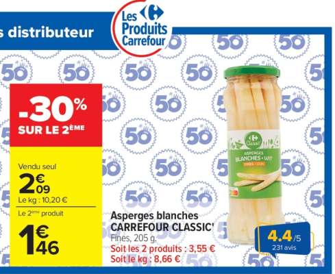 Asperges blanches CARREFOUR CLASSIC'
