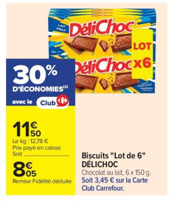 Biscuits «Lot de 6» DÉLICHOC
