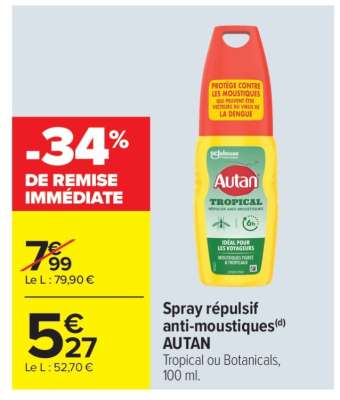 Spray répulsif anti-moustiques AUTAN