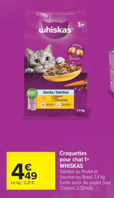 Croquettes pour chat 1+ WHISKAS