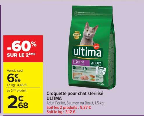 Croquette pour chat stérilisé 'Ultima'