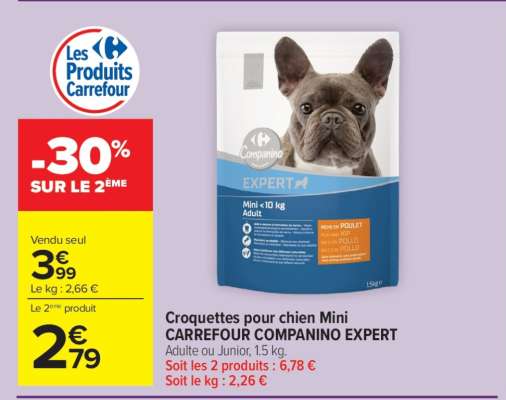 Croquettes pour chien Mini CARREFOUR COMPANINO EXPERT