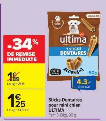 Sticks Dentaires pour mini chien ULTIMA