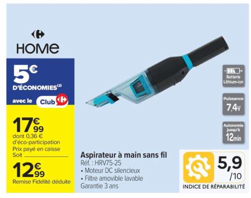 Aspirateur à main sans fil