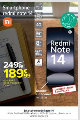 Smartphone redmi note 14
