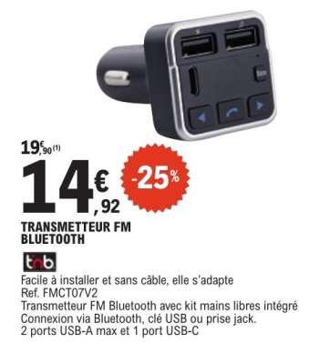 TRANSMETTEUR FM BLUETOOTH