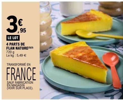 4 PARTS DE FLAN NATURE