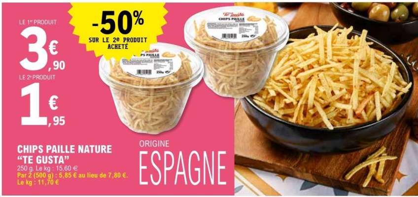 CHIPS PAILLE NATURE "TE GUSTA"