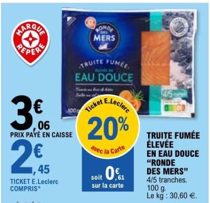 TRUITE FUMÉE ÉLEVÉE EN EAU DOUCE 'RONDE DES MERS'