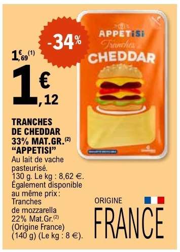TRANCHES DE CHEDDAR 33% MAT.GR. "APPETISI"