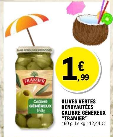 OLIVES VERTES DÉNOYAUTÉES CALIBRE GÉNÉREUX “TRAMIER”